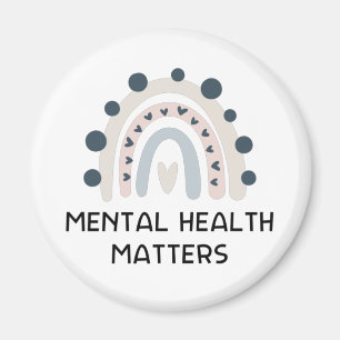 Psychische Gesundheitsfragen - Boho Rainbow Magnet