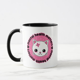 Psychische Gesundheitsfragen Kawaii Cat Tasse