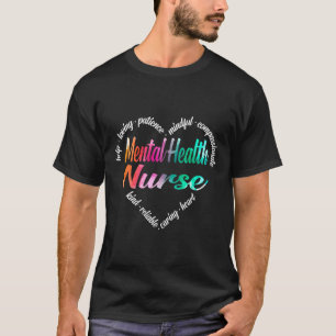 Psychische Gesundheitsfürsorge Herz Word Cloud Wat T-Shirt