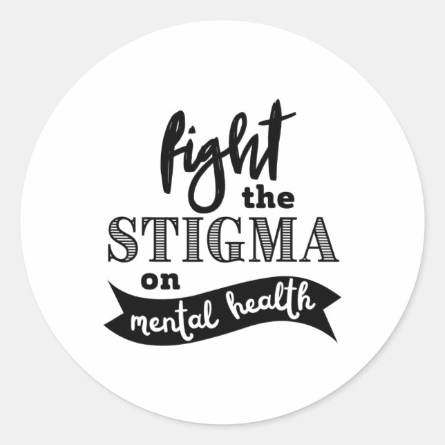 Psychische Gesundheitsprobleme bei Stigma Runder Aufkleber (Vorderseite)
