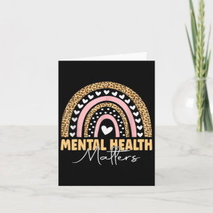 Psychische Gesundheitsprobleme Leopard Boho Rainbo Karte