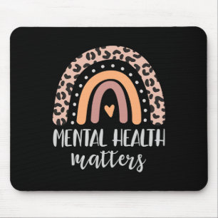 Psychische Gesundheitsprobleme Leopard Print Boho Mousepad