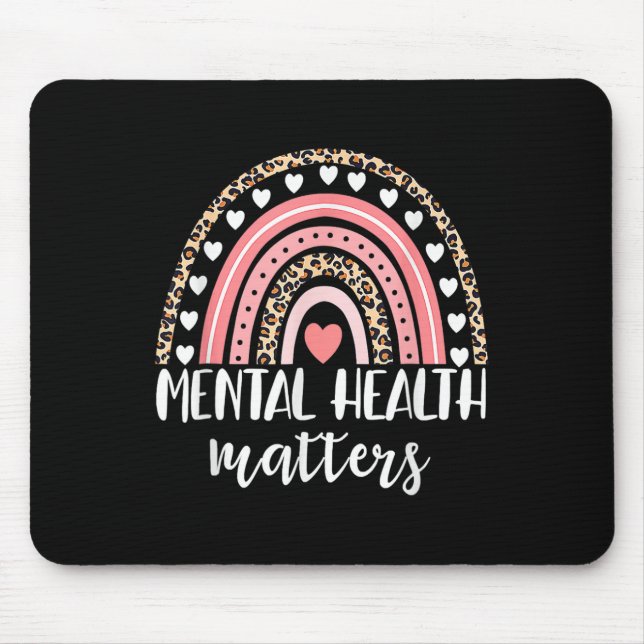 Psychische Gesundheitsprobleme Rainbow Spread Awar Mousepad (Vorne)