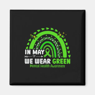 Psychische Gesundheitsprobleme Wir tragen grüne ps Magnet
