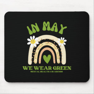 Psychische Gesundheitsprobleme Wir tragen grüne ps Mousepad