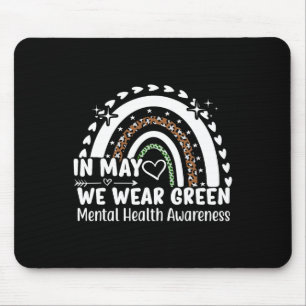 Psychische Gesundheitsprobleme Wir tragen grüne ps Mousepad