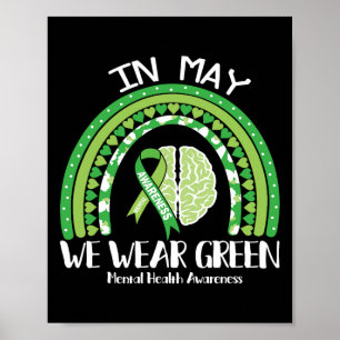 Psychische Gesundheitsprobleme Wir tragen grüne ps Poster