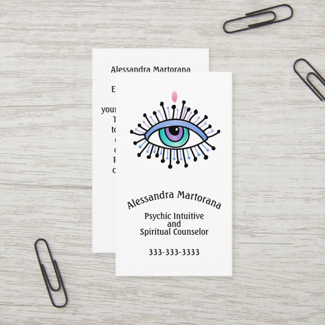 Psychische intuitive spirituelle Beratung Drittes  Visitenkarte (Vorderseite/Rückseite Beispiel)