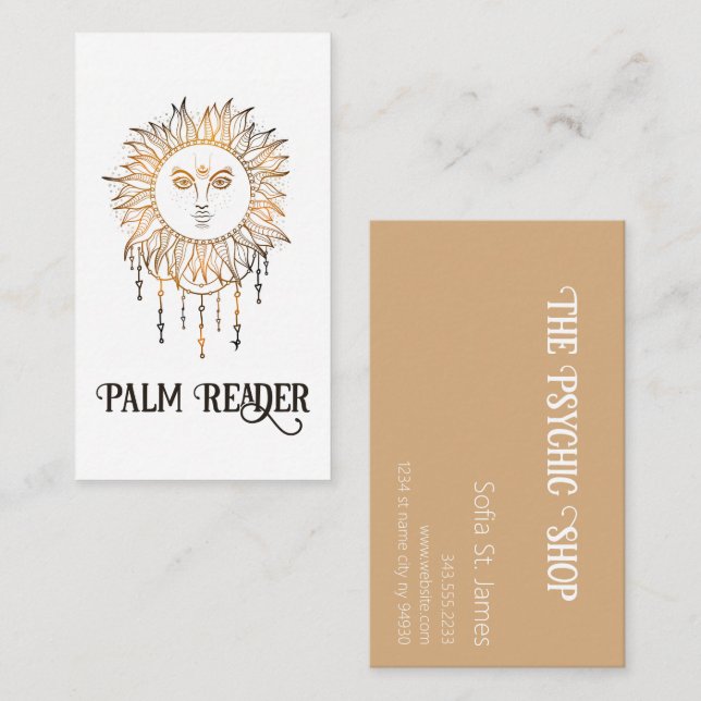 Psychische Palm Reading Tarot Card Reader Visitenkarte (Vorne/Hinten)