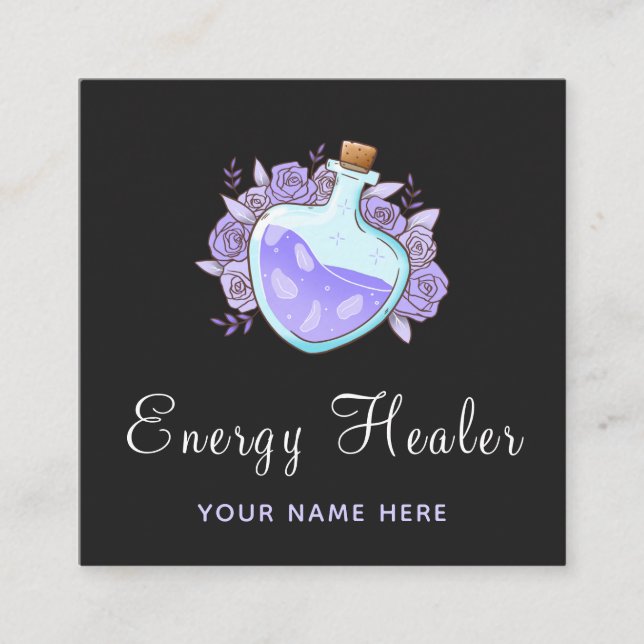 Psychische Tarot Reader Energie Heiler Hübsch Quadratische Visitenkarte (Vorderseite)