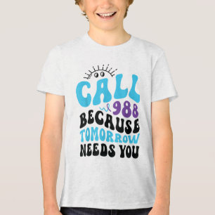 Psychische Unterstützung 988 Woche zur Prävention  Tri-Blend Shirt