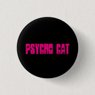 Psychischer Katzen-Knopf Button