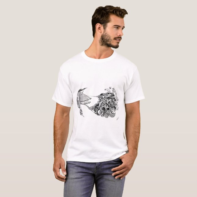 Psychischer Vogel T-Shirt (Vorne ganz)