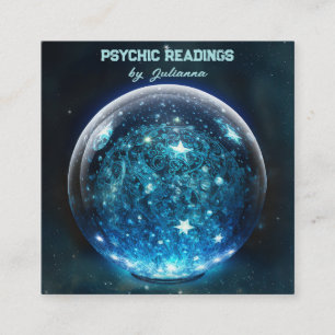 Psychisches Medium Blue Crystal Ball Quadratische Visitenkarte
