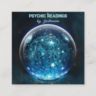 Psychisches Medium Blue Crystal Ball Quadratische Visitenkarte