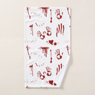 Psycho Bloodstains Blood Spritzer Bloody Handprint Handtuch