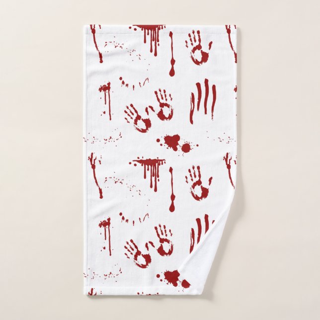 Psycho Bloodstains Blood Spritzer Bloody Handprint Handtuch (Handtuch)