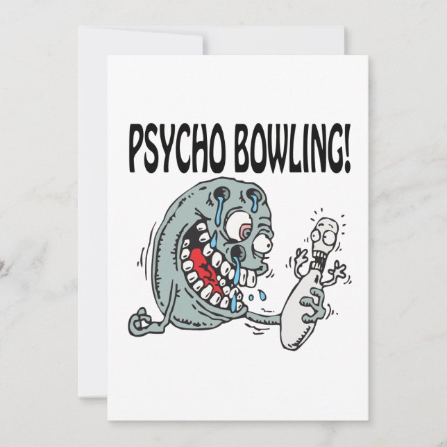 Psycho Bowling Einladung (Vorderseite)