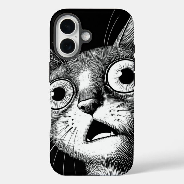 Psycho Cat Retro iPhone Case - Cool & Whimsical (Rückseite)