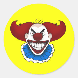 Psycho-Clown-Aufkleber Runder Aufkleber
