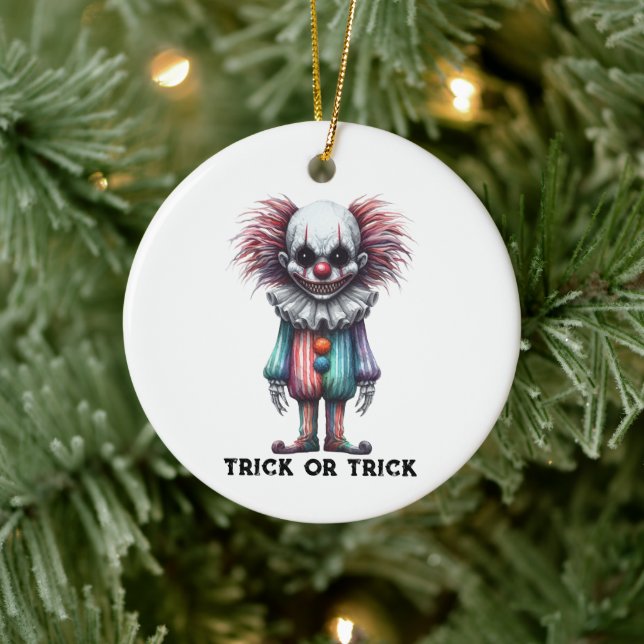 Psycho Clown - Trick oder Trick individualisieren Keramik Ornament (Baum)