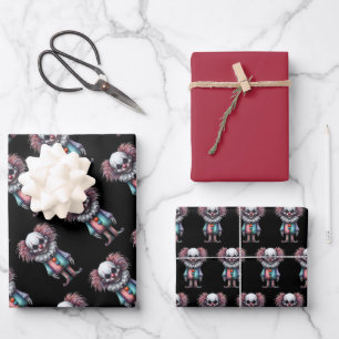Psycho Clown Wrapping Paper Geschenkpapier Set