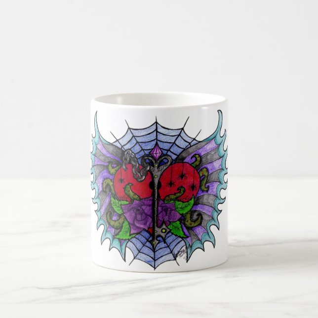 Psycho-Daisy geflügelter Herz-Mug Kaffeetasse (Mittel)
