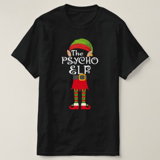 Psycho-Elf-Familie passend Weihnachten T-Shirt (Design vorne)
