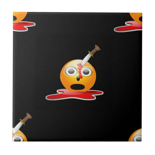 Psycho Emoji Fliese (Vorderseite)