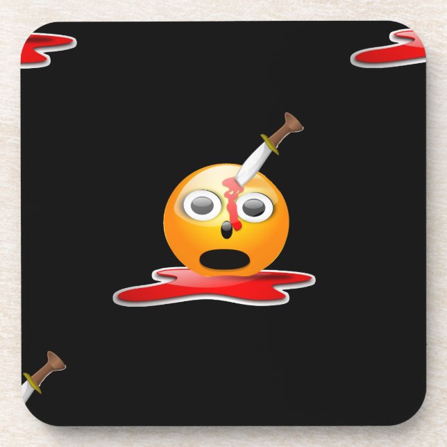 Psycho Emoji Getränkeuntersetzer (Vorderseite)