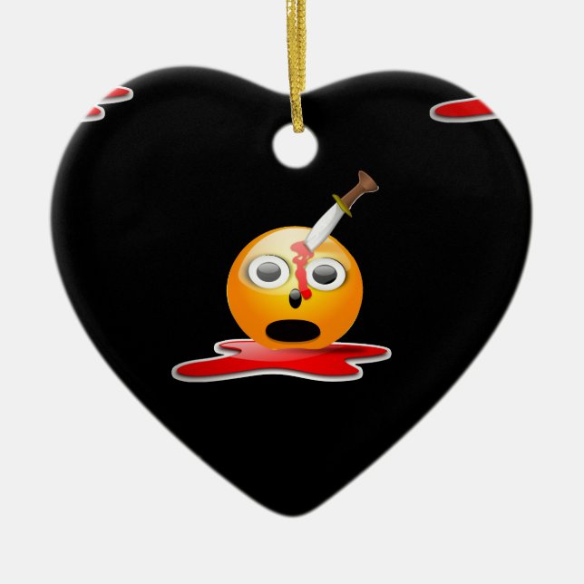 Psycho Emoji Keramik Ornament (Vorne)