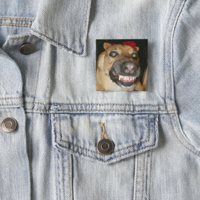 Psycho German Shepherd Dog Beängstigend Evil Button (Beispiel)