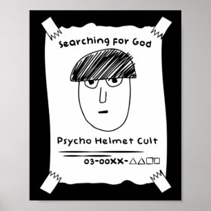 Psycho Helmet Cult Sticker Poster