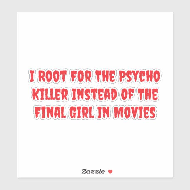 Psycho-Killer gegen Final Girl Aufkleber (Blatt)