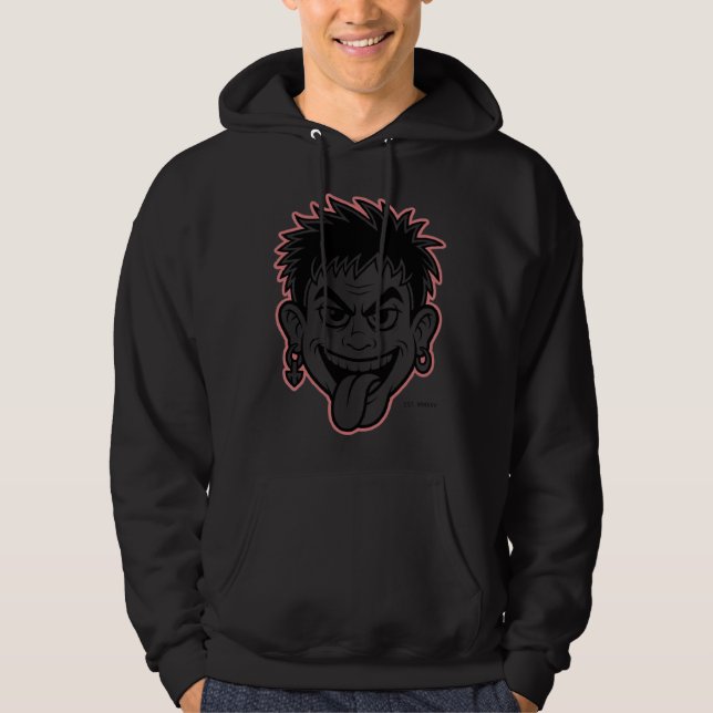 Psycho Rebel Face - Wilder Cartoon Expression Hoodie (Vorderseite)