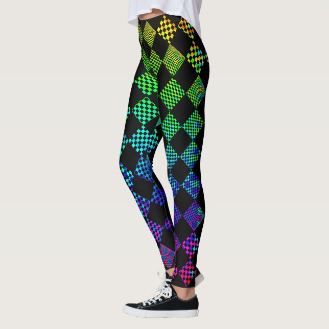 Psycho Schachbretts von Kenneth Yoncich Leggings (Links)