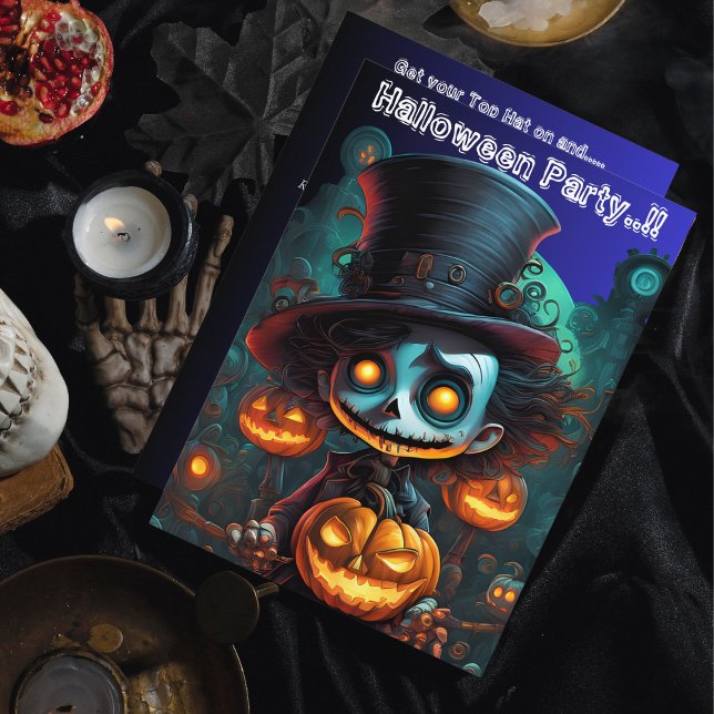 Psycho Top Hat Halloween-Party Einladung (Psycho Top Hat Halloween Party Invitation)