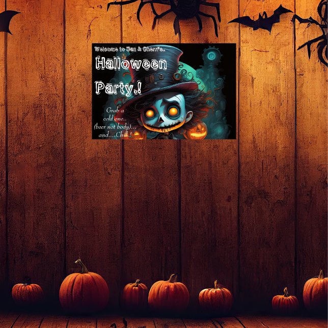 Psycho Top Hat Halloween-Party Poster (Psycho Top Hat Halloween Party Poster)