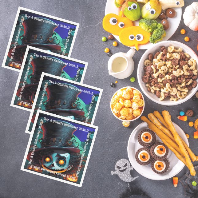 Psycho Top Hat Halloween-Party Serviette (Psycho Top Hat Halloween Party Napkins)