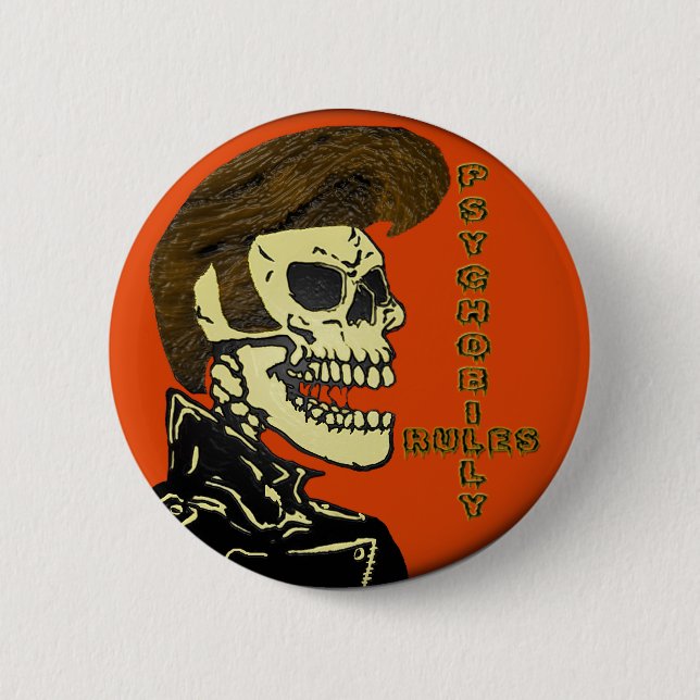 Psychobilly Regeln Button (Vorderseite)