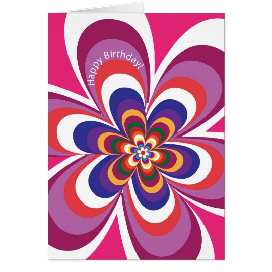 psychodelic Blume in der Rosagrußkarte Karte