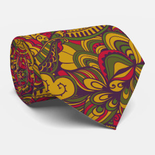 Psychodelischer Paisley-Stil der 70er Jahre Krawatte