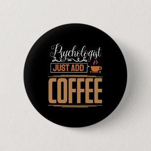 Psychologe an der Schule trinken einfach Kaffee Button