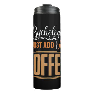 Psychologe an der Schule trinken einfach Kaffee Thermosbecher