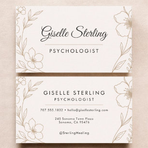 Psychologe Botanisch Floral Visitenkarte