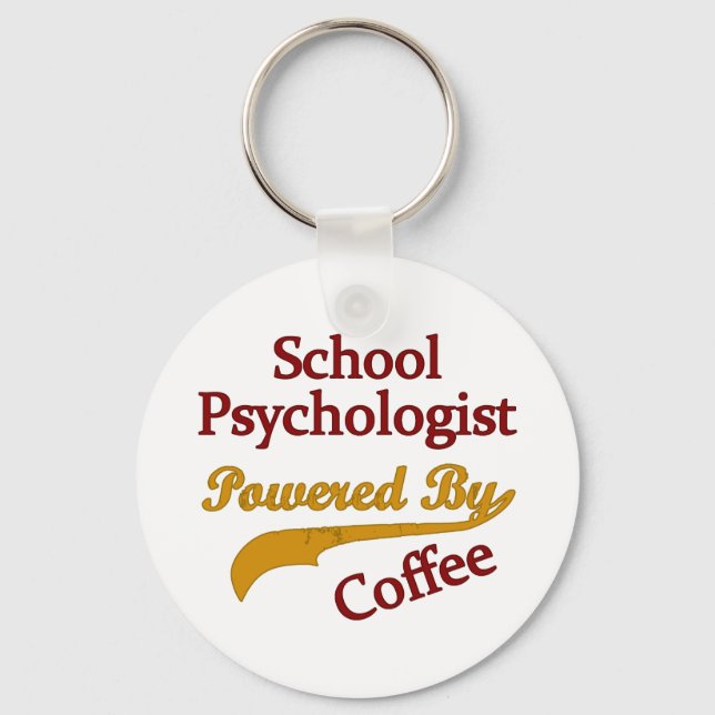 Psychologe in der Schule, angetrieben durch Kaffee Schlüsselanhänger (Vorderseite)