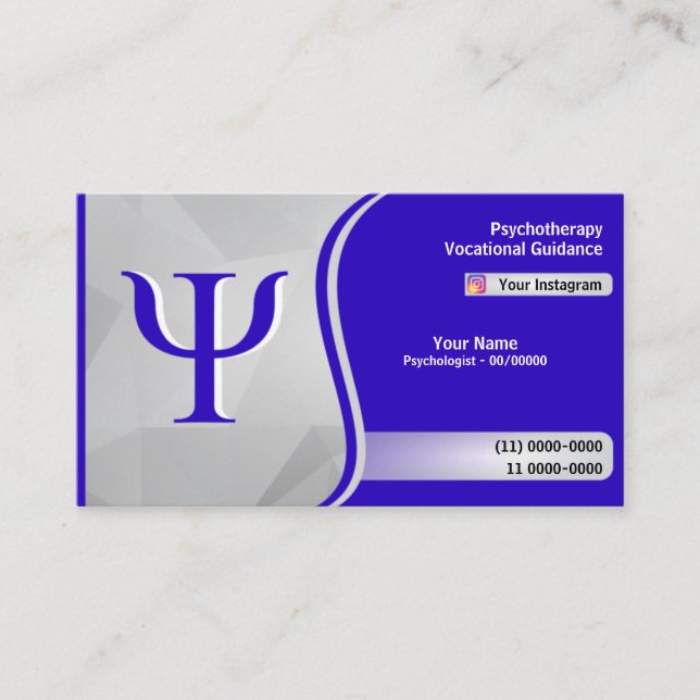 Psychologe Psychologie Blauer Logo Gradient Grau Visitenkarte (Vorderseite)