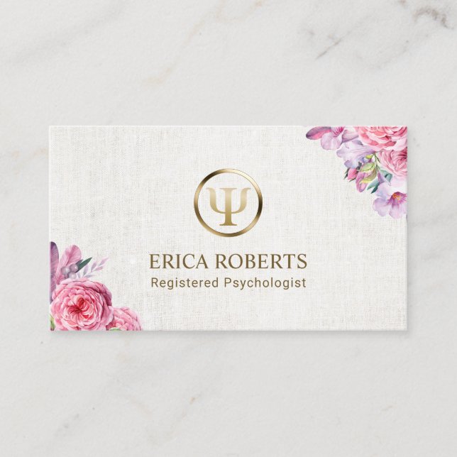 Psychologe-Ratgeber-elegante Blumenverabredung Terminkarte (Vorderseite)