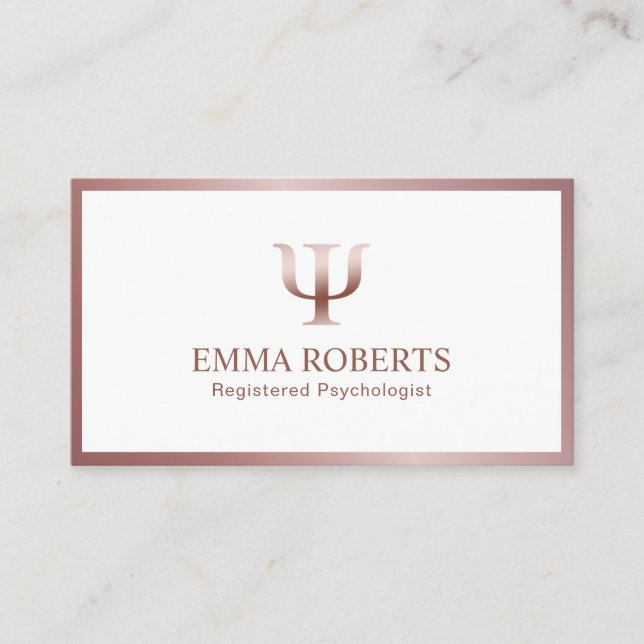 Psychologe-Ratgeber-Rosen-Goldrahmen-Verabredung Terminkarte (Vorderseite)