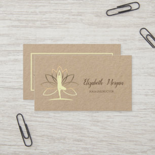 Psychologe Therapeut, Goldene Silhouette,Lotus,Yog Visitenkarte